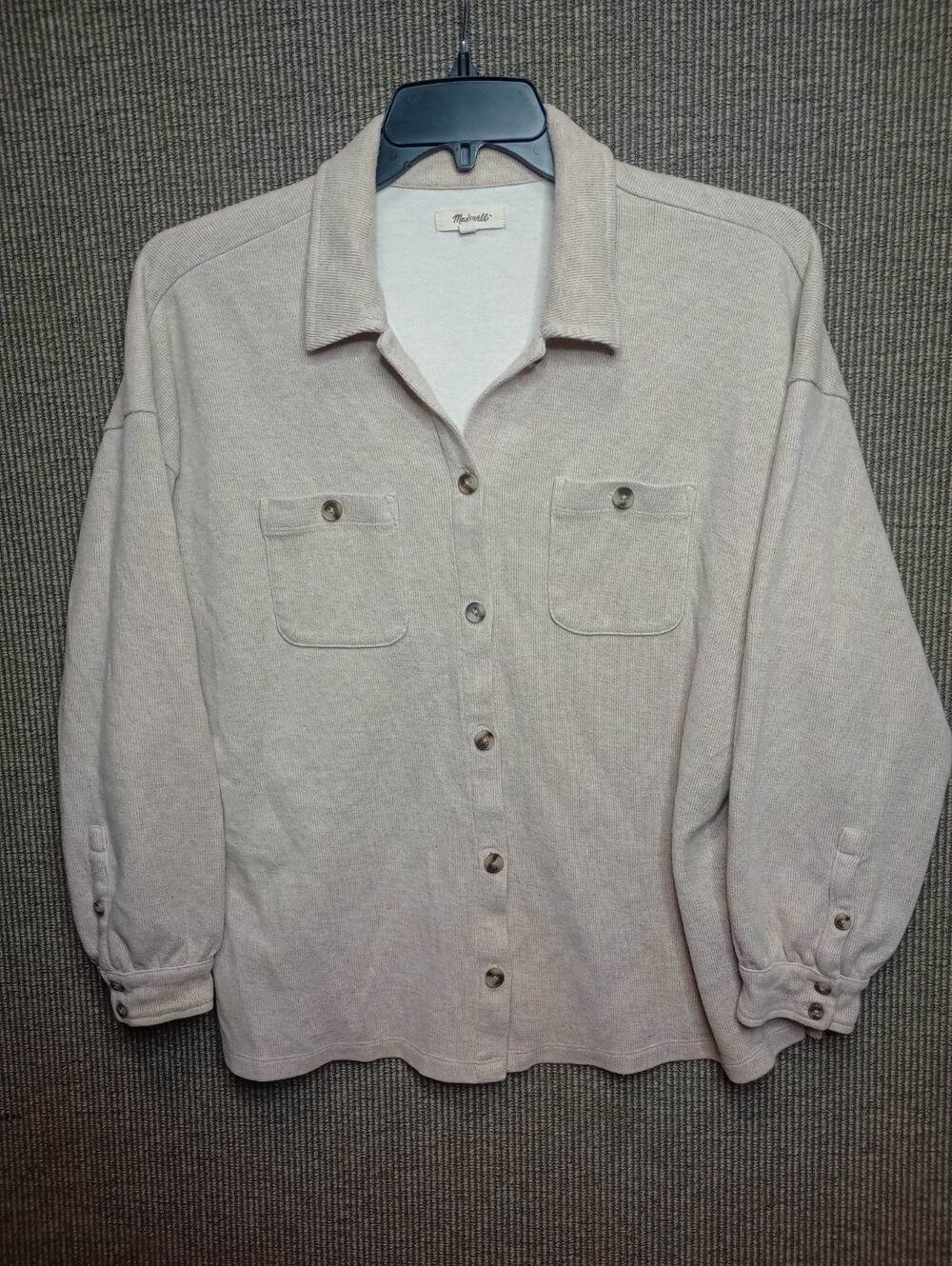 MADEWELL Double-Faced Shirt-Jacket Size Large Beige Soft